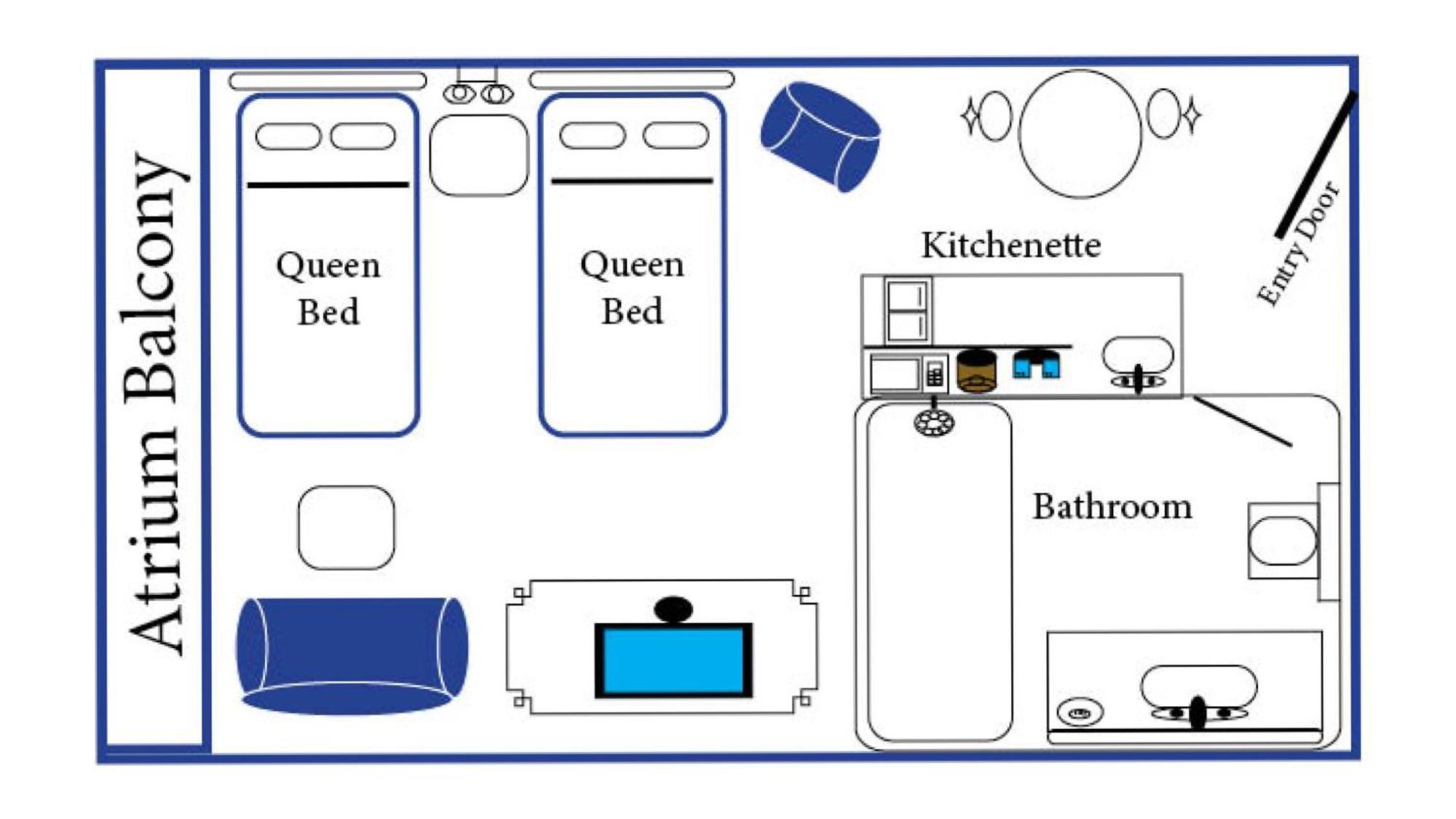 Atrium Hotel Room W or Kitchenette