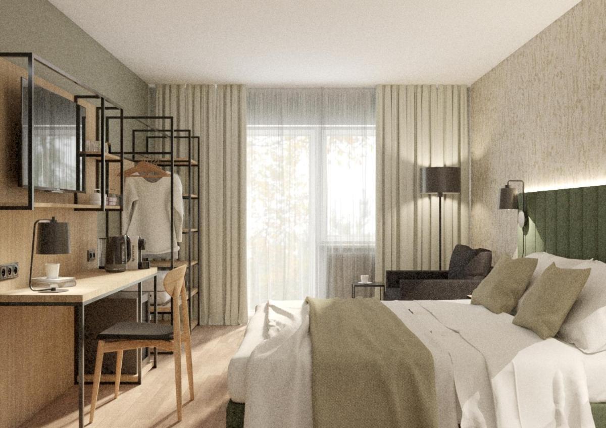 Deluxe Doppel-/Zweibettzimmer mit Gartenblick