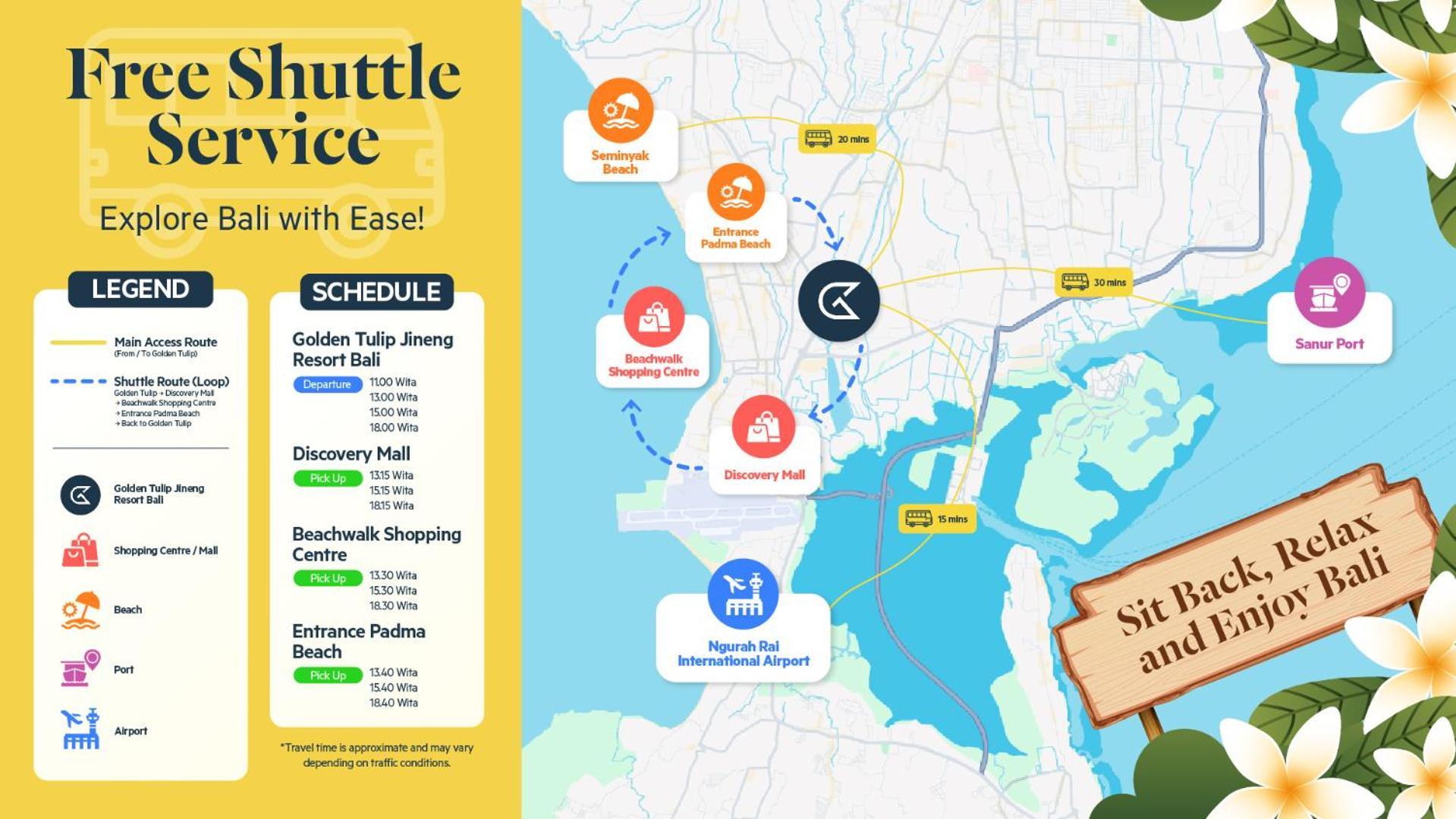 Deluxe Queen Room Scheduled Shuttle to Kuta Area